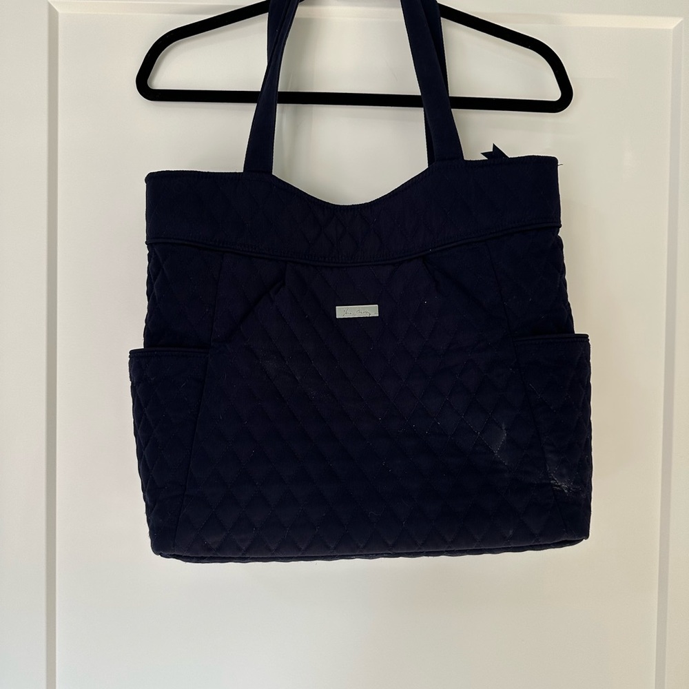 Vera Bradley Navy Quilted Tote Bag
